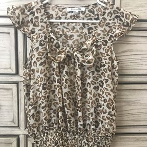 Forever 21 leopard print sheer top